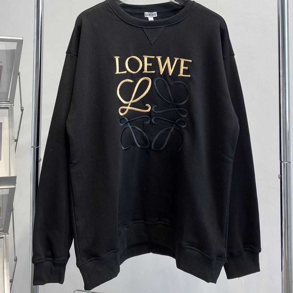 new designer loew's sweatshirts luxury hoodies sweatshirt lovers autumn and winter classic embroidery round neck black gold